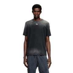 Diesel Men Faded T-shirt with cut-out Oval D Black A196300CHBI