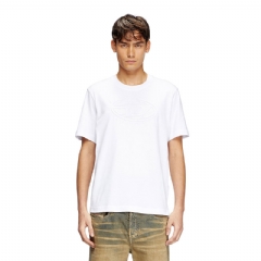 Diesel Men T-shirt with embossed Oval D White A174020NJBM