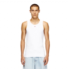 Diesel Men Tank top with mini D logo patch White A040880EJAI