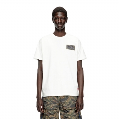 Diesel Men T-shirt with camo logo patch White A193440AGRI
