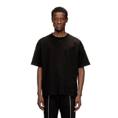 Diesel Men Relaxed cotton T-shirt with Oval D embroidery Black A200490NIAX