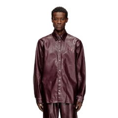 Diesel Men Shirt with logo in burgundy Burgundy P017000SPFG