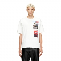 Diesel Men T-shirt with logo photo patches White A194670PLAT