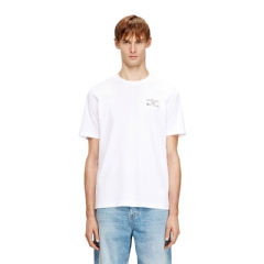 Diesel Men Regular cotton T-shirt with puff print White A209620QIAM