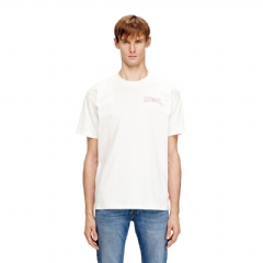 Diesel Men Regular cotton T-shirt with Diesel embroidery White A220060PLAT