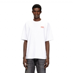 Diesel Men Cotton T-shirt with Diesel Biscotto print White A200360EPCA