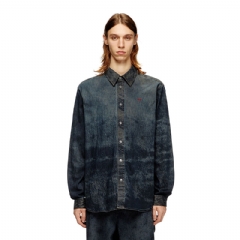 Diesel Men Cotton-blend shirt with logo Black A197380EPBS