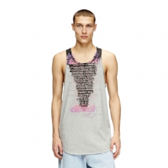 Diesel Men Tank top with lyrics print Grey A197350PLBL