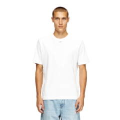 Diesel Men Regular T-shirt with crew neck and Oval D White A199630AIJU