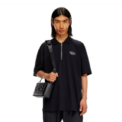 Diesel Men Polo shirt with half zip Black A112510HERS