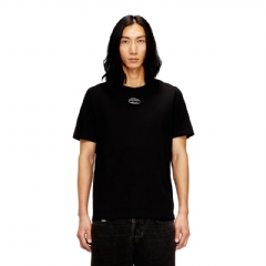 Diesel Men T-shirt with metallic Oval D Black A178800CLBR