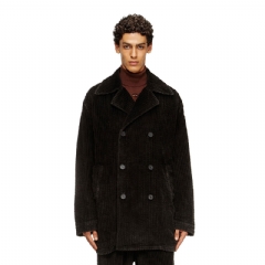 Diesel Men Pea coat in treated corduroy Brown A185990EPBU