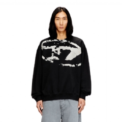 Diesel Men Sweatshirt with distressed flocked logo Black A130510DQAK