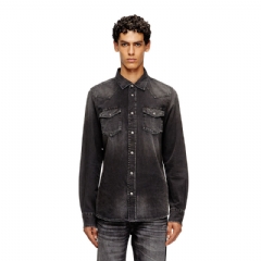 Diesel Men Denim overshirt Black A126220DBDC