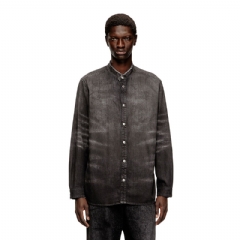 Diesel Men Shirt in distressed honeycomb denim Grey A21472068VG