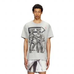 Diesel Men T-shirt with graphic print Grey P015610SPBV