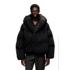 Diesel Men Wrap puffer jacket in stretch nylon Black A210700QMBB