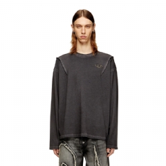 Diesel Men Long-sleeve T-shirt with faded effect Dark grey P015800SPCJ