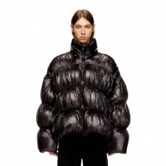 Diesel Men Hooded down jacket with bubble effect Black A184910DEBT