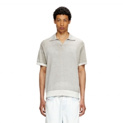 Diesel Men Reverse-print short-sleeve polo jumper Grey A181270BEAR