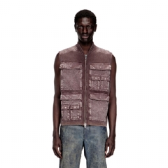 Diesel Men Zip-up knitted vest with cargo pockets 61J A208180QMAN