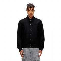 Diesel Men Lined bomber jacket in wool blend Black A195820PJBI