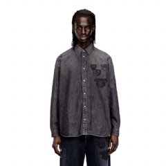 Diesel Men Denim shirt with back embroidery Grey A23788068XN