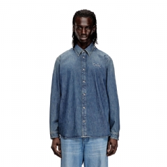 Diesel Men Denim shirt with embroidered emblem Blue A23788068XR