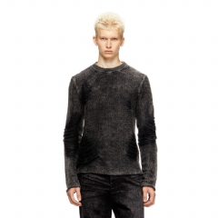 Diesel Men Destroyed jumper with floating yarns Black A218760LKDP
