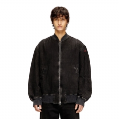 Diesel Men Bomber jacket in clean-wash denim Black A1282709I35