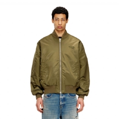 Diesel Men Padded bomber jacket with Oval D embroidery Green/Orange A201180HCAS