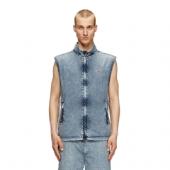 Diesel Men Vest in recycled nylon taslan Medium blue A195180PLBH