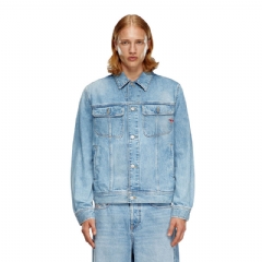 Diesel Men Regular-fit trucker jacket Light Blue A0388509I29