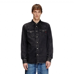 Diesel Men Overshirt in Tencel denim Black A12622068KE