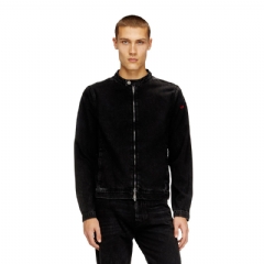 Diesel Men Moto jacket in clean-wash denim Black A1157409P09