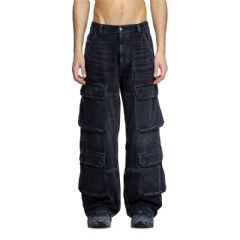 Diesel Men relaxed jeans d-touch 007z9 Black/Dark grey A15766007Z9