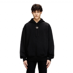 Diesel Men Oversized hoodie with metallic logo Black A098560IAJH