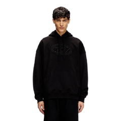 Diesel Men Hoodie with embossed Oval D Black A037910JYYJ