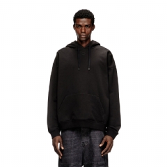 Diesel Men Relaxed fit hoodie with kangaroo pocket Black A200500GSBP