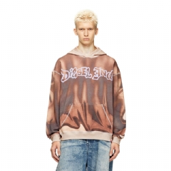 Diesel Men Hoodie with graffiti print Brown A218030PGBU