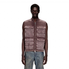 Diesel Men Zip-up knitted vest with cargo pockets 61J A208180QMAN