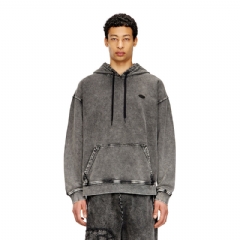Diesel Men Hoodie with raw-cut back patch Dark grey A193250KIBZ