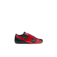 Diesel Men S-Slante-D-Sneakers in suede and leather with D logo Black/Red Y03656PR131