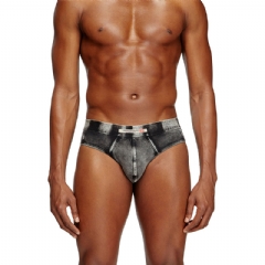 Diesel Men Denim-effect briefs Black A178110HERQ