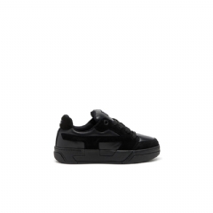Diesel Men D-Ollie-Monochrome sneakers in suede and leather Black Y03796P7476