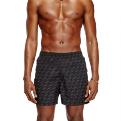 Diesel Men Mid-length swim shorts with all-over logo Black A187190HGBC