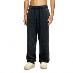 Diesel Men Drawstring pants with ribbed trim Dark grey A186520AGBZ