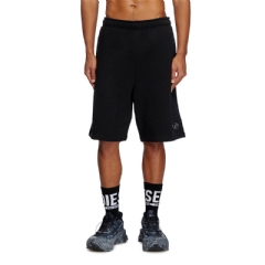 Diesel Men Sweat shorts with silver Oval D Black A109960BMBJ
