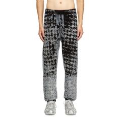 Diesel Men Elasticated pants in devoré houndstooth Black/White A215760PGBE