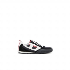 Diesel Men S-Pagodha-Sneakers in leather, suede and ripstop Black/Red Y03644P8404